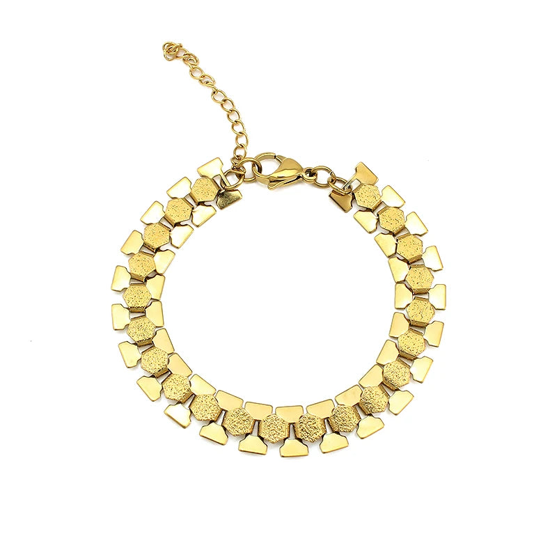 Fashion Unique and Novel Bracelet Plated Gold Charms Bracelets Female Chunky Chain Bangles Jewelry Pendiente Christmas Gifts