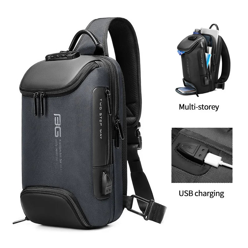 Factory Hot Sell Cheap Wholesale Fashion Mens Crossbody Custom Anti Theft Waterproof Sling Bag Men Sling Bag