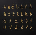 Mixed Quantity Dainty Initial Pendant Stainless Steel 18K Gold Alphabet Letter Jewelry Necklace 26 Design Bamboo Letter Pendants