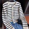 Cardigan for Women Single Breasted Crewneck Shirt Sweater Knit Cardigan