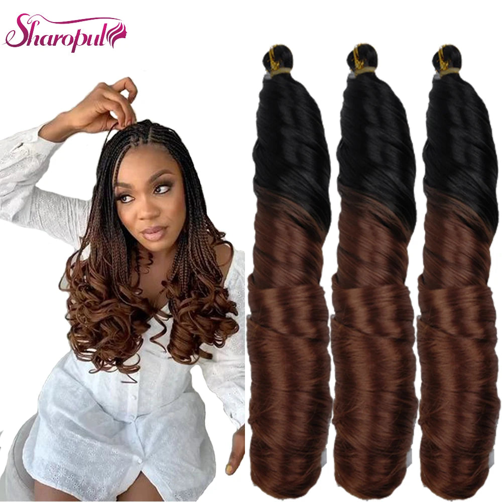 Wholesale for Ombre Curly Braids for Women Dark Brown Spanish Spiral Curl Africa Black Crochet Extension High Temperature Fiber