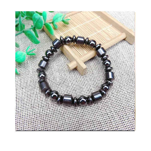 GT 2022 Breslet Fashion Handmade Beaded Energy Nature High Polished Hematite Non Magnetic Hematite Bracelet for Men