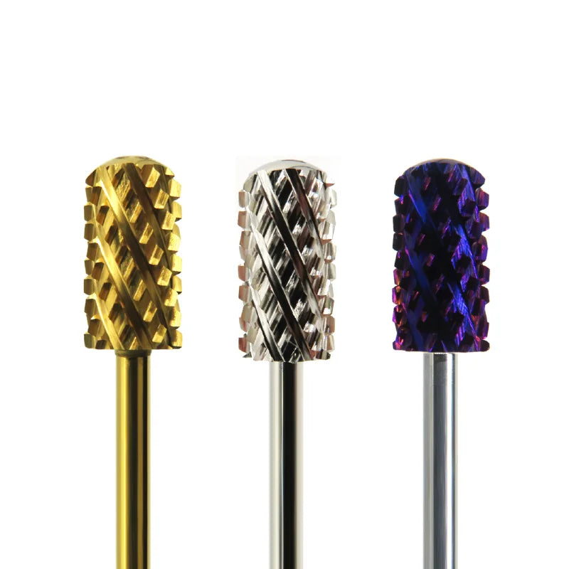 4XC Purple Silver Gold Safety Bit Carbide Nail Drill Bits Round Top E-file Bits for Nail Drill