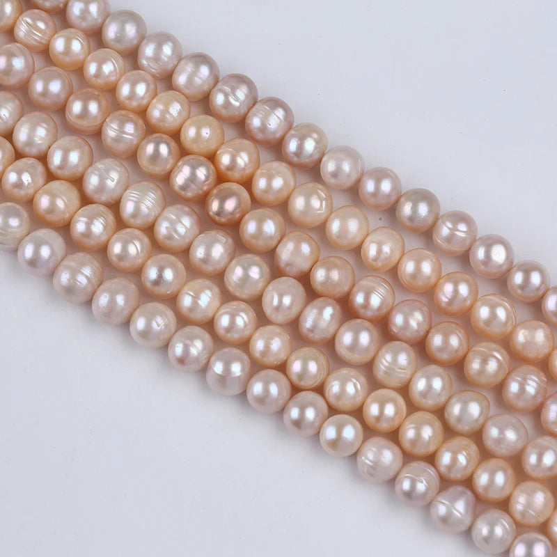 Wholesale Natural 10-11mm Natural Pink Potato Freshwater Pearls Beads Strands