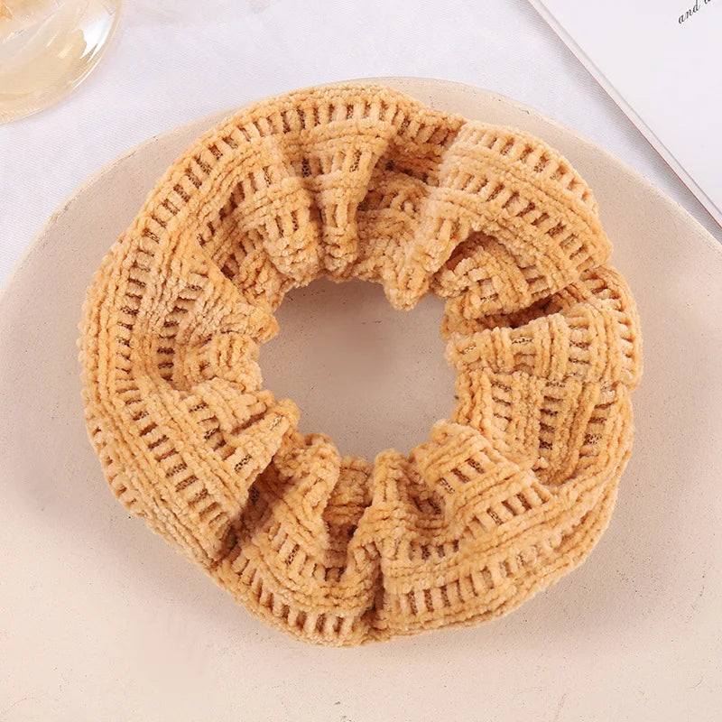 Customized Colorful Knitted Women Hair Scrunchies High Quality Winter Scrunchies for Girls