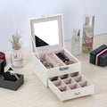 PU Leather Small Jewelry Box Organizer Custom Travel Portable Necklace Ring Earrings Jewellery Packaging Box Jewelry Case
