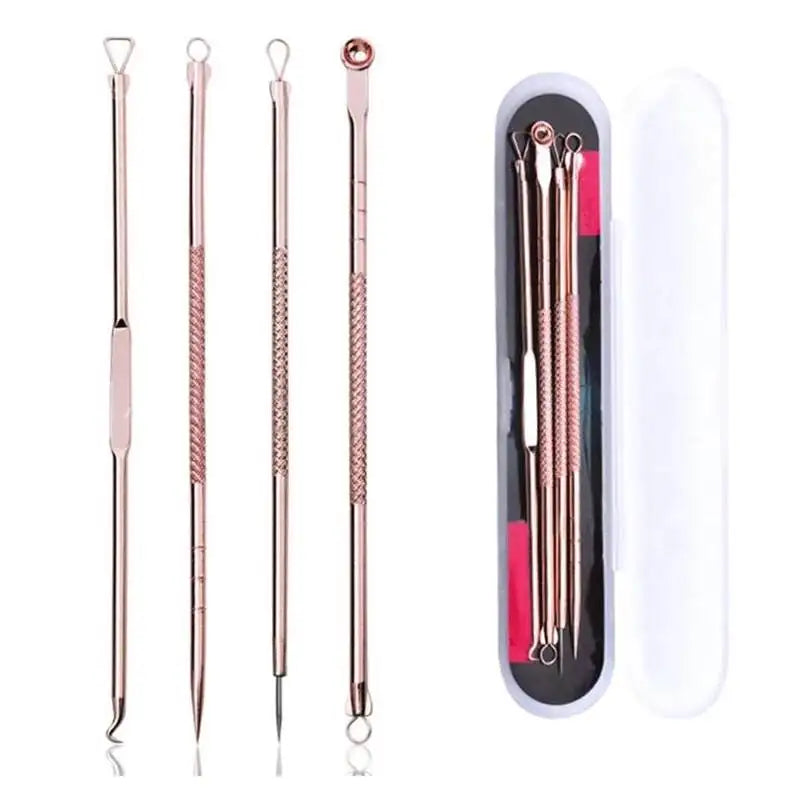 4in1 Rose Gold Acne Removal Needle Pimple Needle Blackhead Remover Acne Treatment Black Mask Acne Extractor