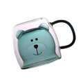 Bear Shape Double Wall Glass Cup Green Bear Shape Double Wall Glass Cup for Children Gift