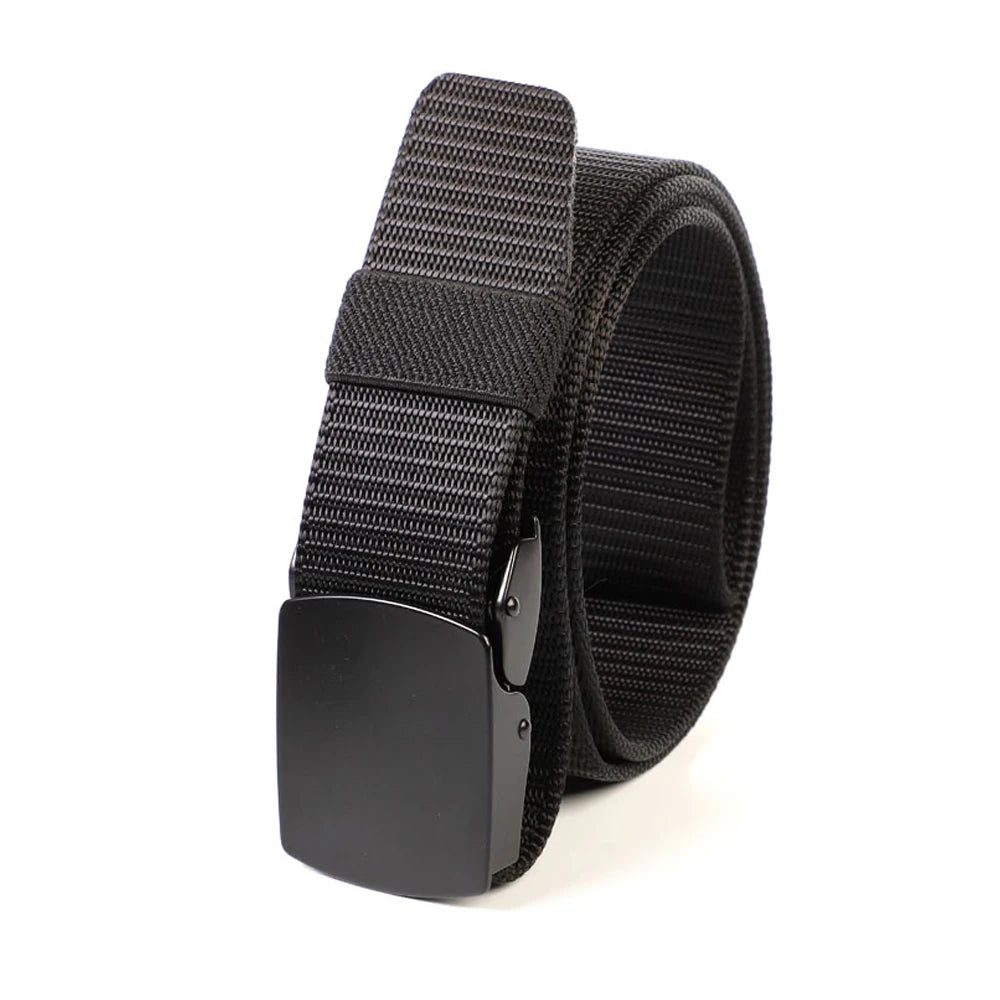 Men's 1 3/8 Inch Width Casual Fabric Belts Easy Adjustable Nylon Webbing with Trim Golf Accessory