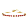 Merryshine Rhinestone Gemstone Gold Plated Cubic Zirconia Adjustable CZ Tennis Chain Bracelet for Women
