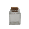 50ml Square Glass Dry Flower Food Clear Cork Lid Jar with Wooden Lid Screen Printing Carton 100pcs MOQ