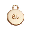 Custom Small Gold Name Metal Charms Jewelry Stamped logo Metal hang Pendant for Adjustment Bangle