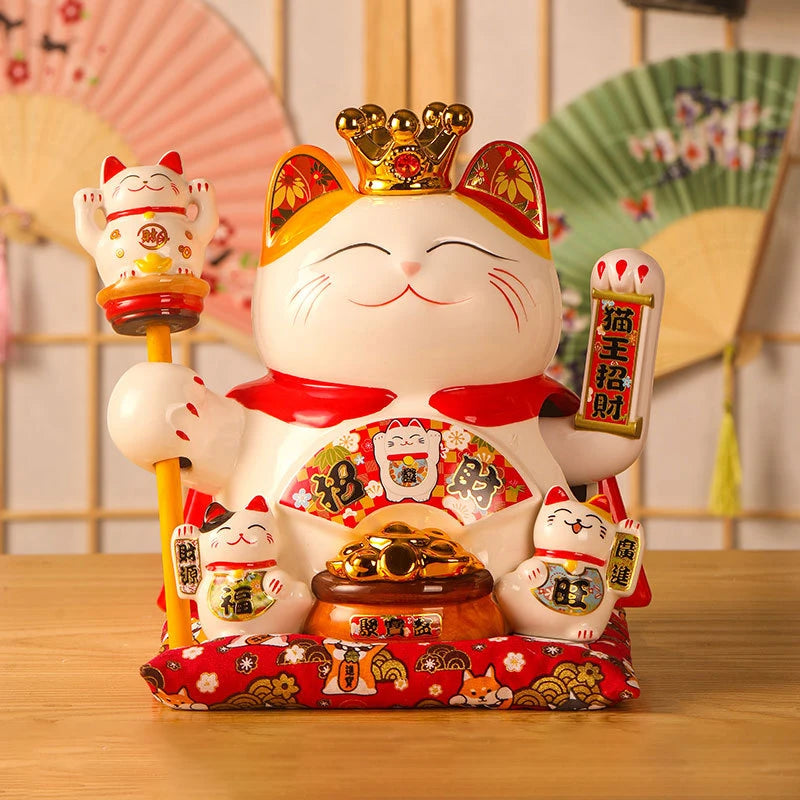 Wholesale Ceramic Glazed Animal Figurine Multicolor Lucky Fortune Cat Maneki Neko for Business Bulk Order Manufactured Producer