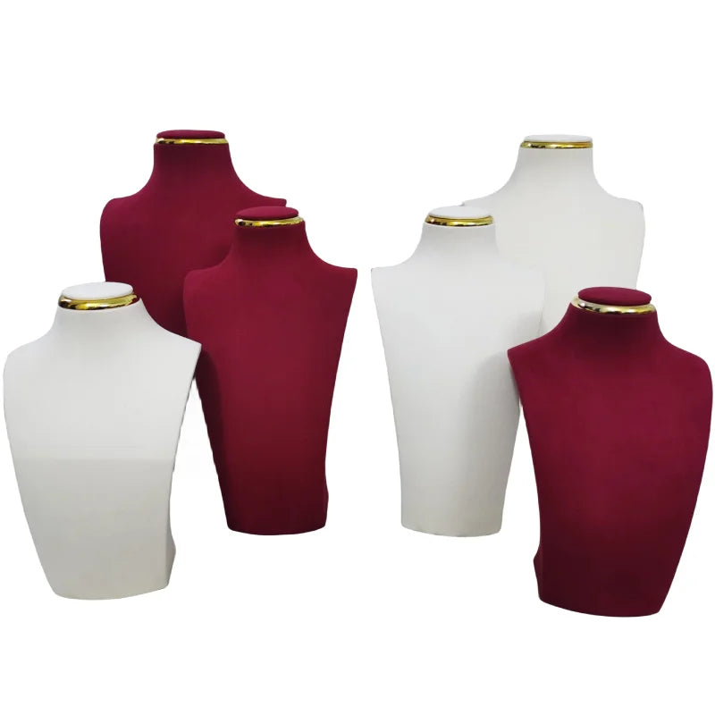New Design Necklace Display Rack Metal Microfiber Window Model Neck Display Stand Pendant Gentleman Neck Props