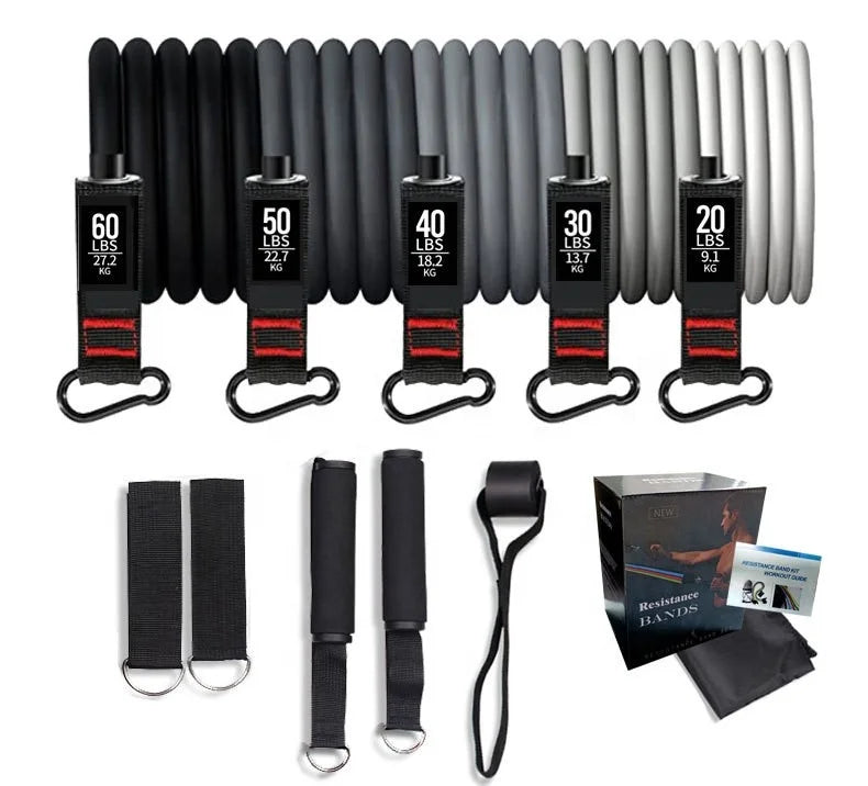 Multifunction Workout Rubber Expander Exercise Elastic Pull Rope Training Bar 11Pcs/Set Fitness Resistance Loop Band Set Home