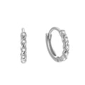 925 Sterling Silver Rope Earrings Small Cubic Zirconia Trendy Twisted Huggies Hoops Simple Fine Jewelry for Women Great Gifts