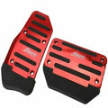 Universal Automatic Foot Pedal Set Car Brake and Gas Pedal Covers with Stripe Made of Plastic PTFE Metal Stylish Packing