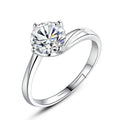 Simple Classic Design Women Accessories Jewelry Pendant Open Adjustable Ring Shining Zircon Diamond Wedding Ring