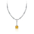 Big Pendant Design Jewelry Sterling Silver Chains Cubic Zirconia CZ Diamond Pendant Necklace for Women