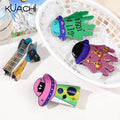 KUACHI Wholesale Fashion Acrylic Resin Hair Claw Fancy Strange Alien Shape Custom Large Hair Claws for Women
