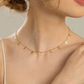 Tiny Dainty Gold Plated Leaf Dangle Necklace Stainless Steel Leaf Choker Necklace Jewelry
