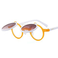 2026 Logo Sunglasses Custom Sunglasses for Men Steam Punk Flip up Wholesale Designer Uv400 Inspired Round Sunglasses