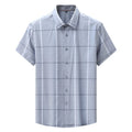2023 Summer New Plus Size Short Sleeve Shirt Fat Guy extra Large Loose Casual Plaid Shirt Thin
