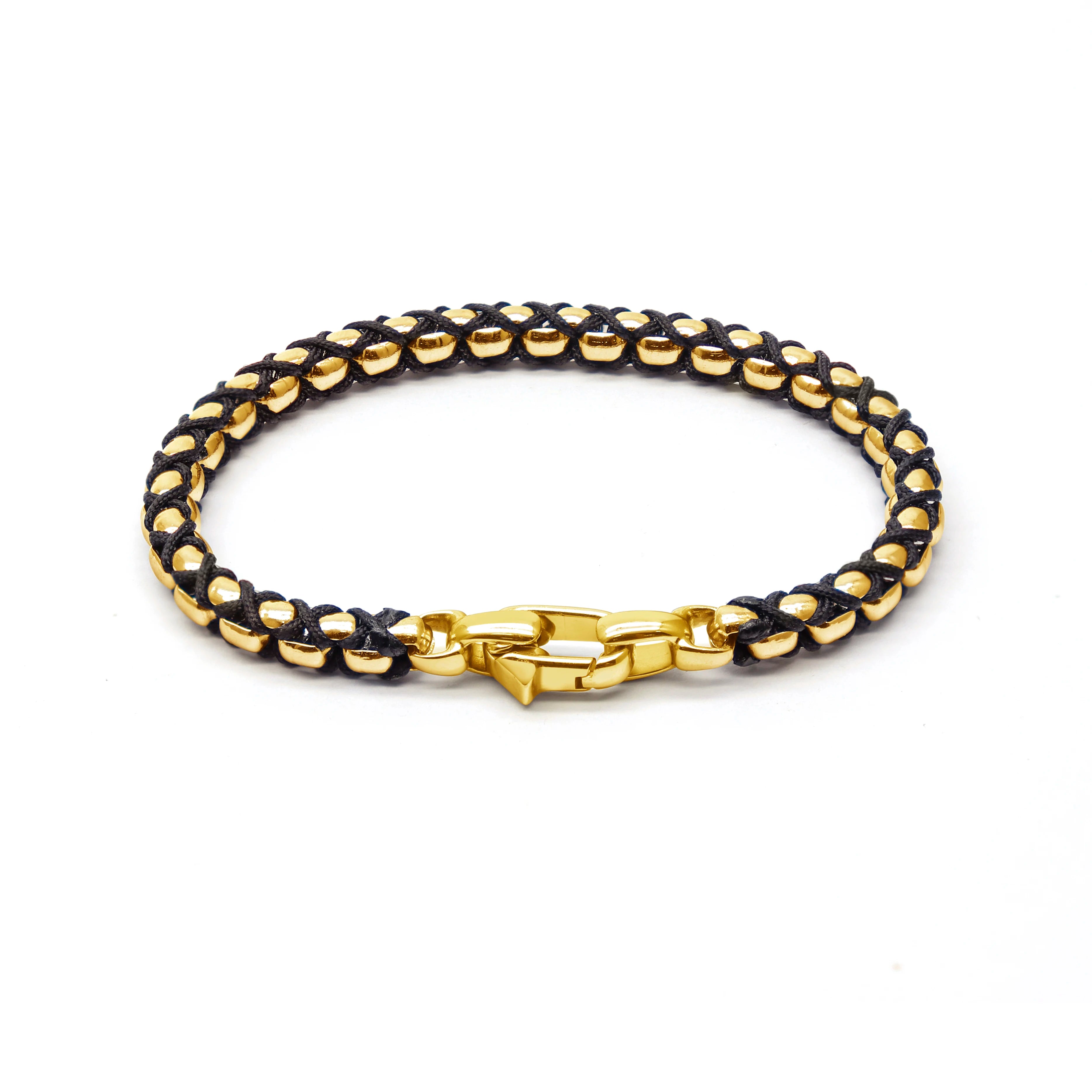 Custom Clasp Men's  Stainless Steel Rope Bracelet Titanium Steel Men's Bracelet   Christmas Stainless Steel Gift Wholesale