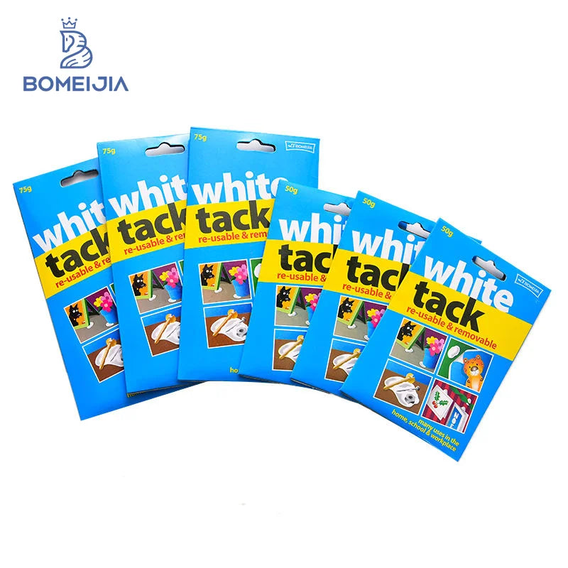 BOMEIJIA 50g/75g White Tack Reusable Adhesive Removable Adhesive Tab Multipurpose Wall Safe Sticky Tack for Other Art Supplies.