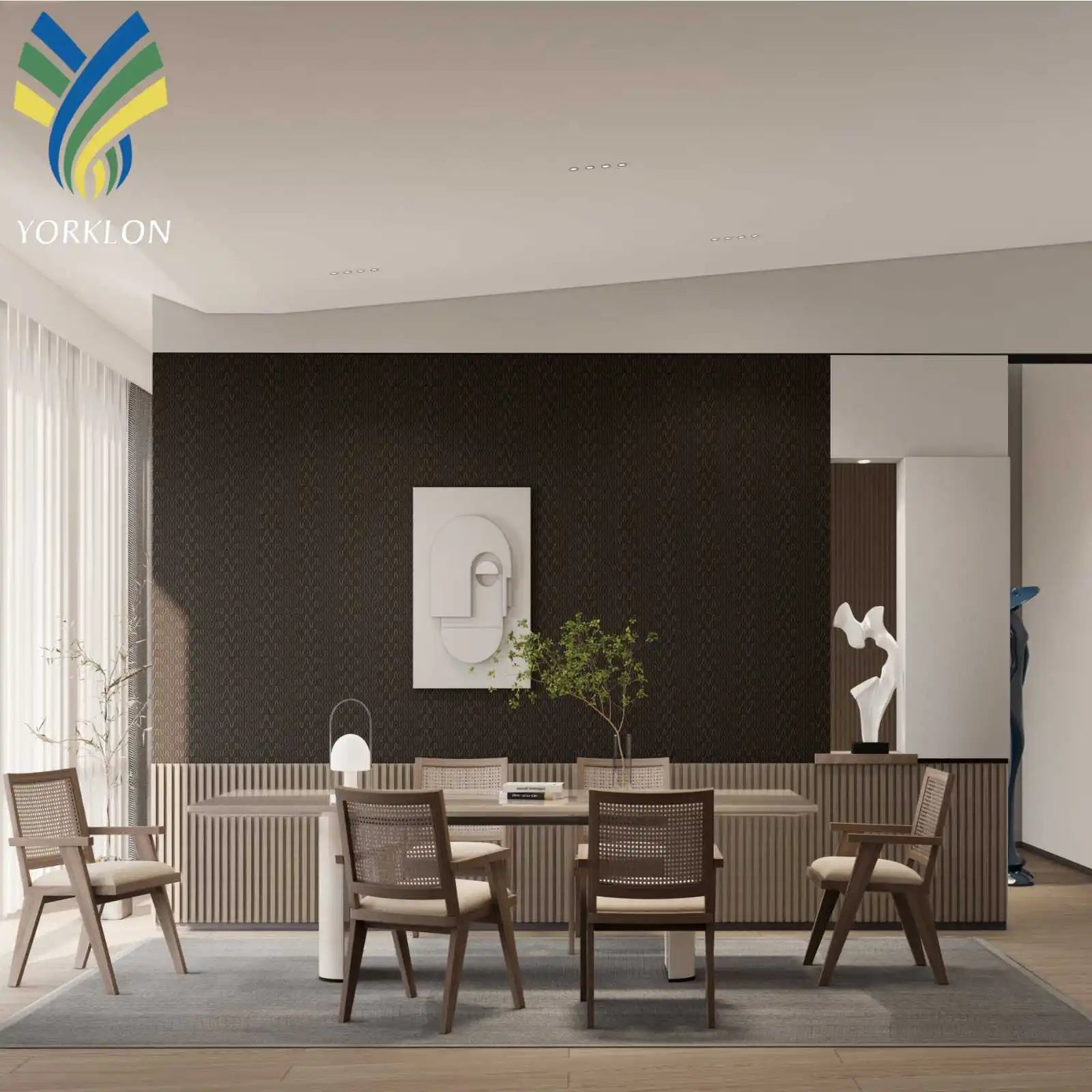 YF-PY 4 Modern Luxury Black 3D Home Decoration Rolls Non-Woven Wallpaper for Hotel Children's Bedroom Home Interior Wall Decor