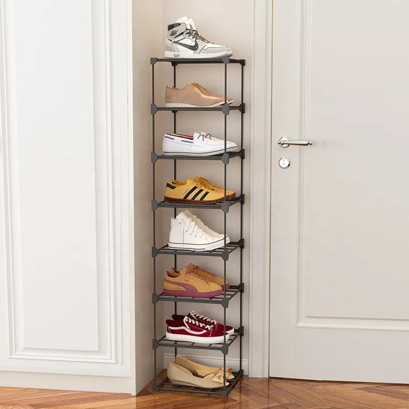 Multi-tier pp and Iron Shoe Storage Cabinet Cheap Shoe Rack Easy to Assemble Metal Shoe Rack