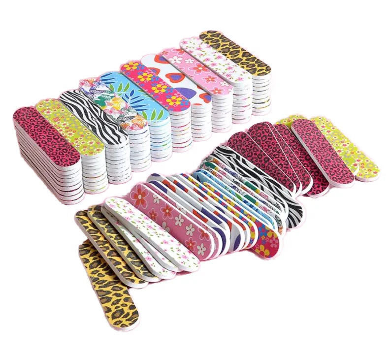 Double-sided Nail Files Mixed Colors Grinding Rubbing Strips Nail Tools Nail File Sandpaper Color Pattern Mini Rubbing Strip
