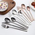 Hot Sale 304 Black Gold Western Stainless Steel High Quality Wedding Metal Knife Fork Spoon Slatware Set Silverware Cutlery Set