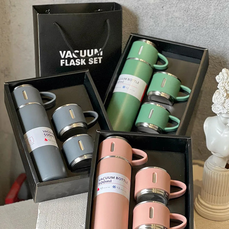 Promotion Corporate Business Stainless Steel Vacuum Flask Thermos Mug Gift Set