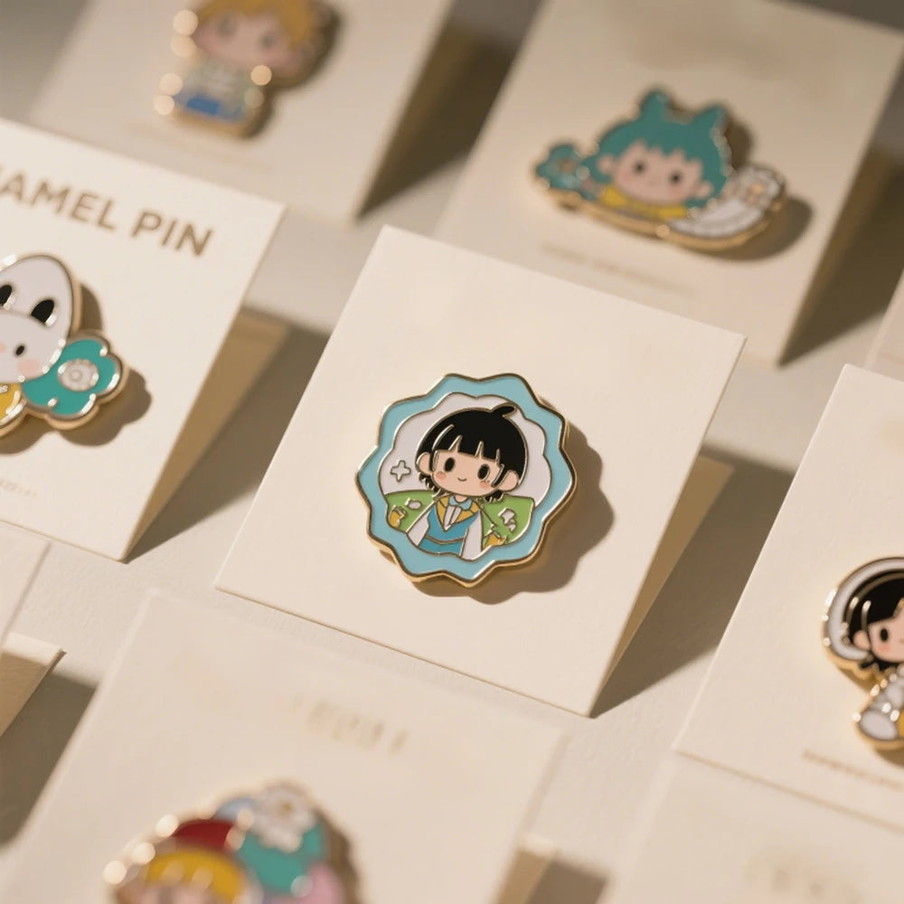 New Arrival Custom Cute Logo Cartoon Design Plated Metal Pin Badge Custom Lapel Pin Soft Hard Enamel Pin