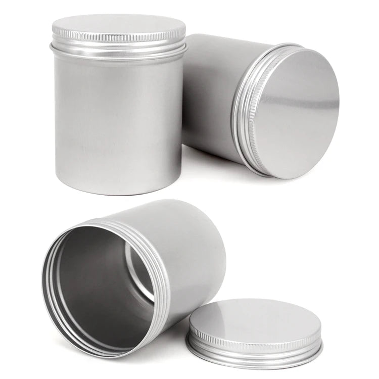 300ml aluminum canisters black aluminum cans containers metal aluminum jar tin with screw on lid