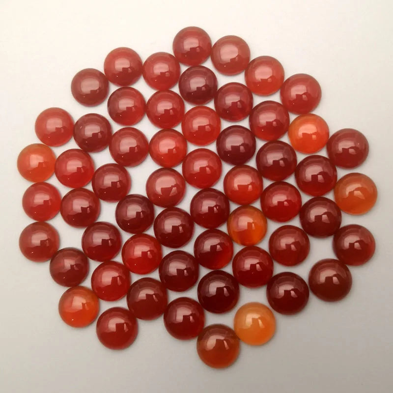 HZ BIG Sale Christmas Special Offer Natural 14mm Red Agate Round Cabochon Gemstone for Jewelry Crafts
