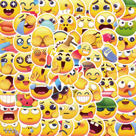 Newly 69PCS Funny Meme Decals Emotion Smile Face Yellow Cartoon Emoticon Sticker