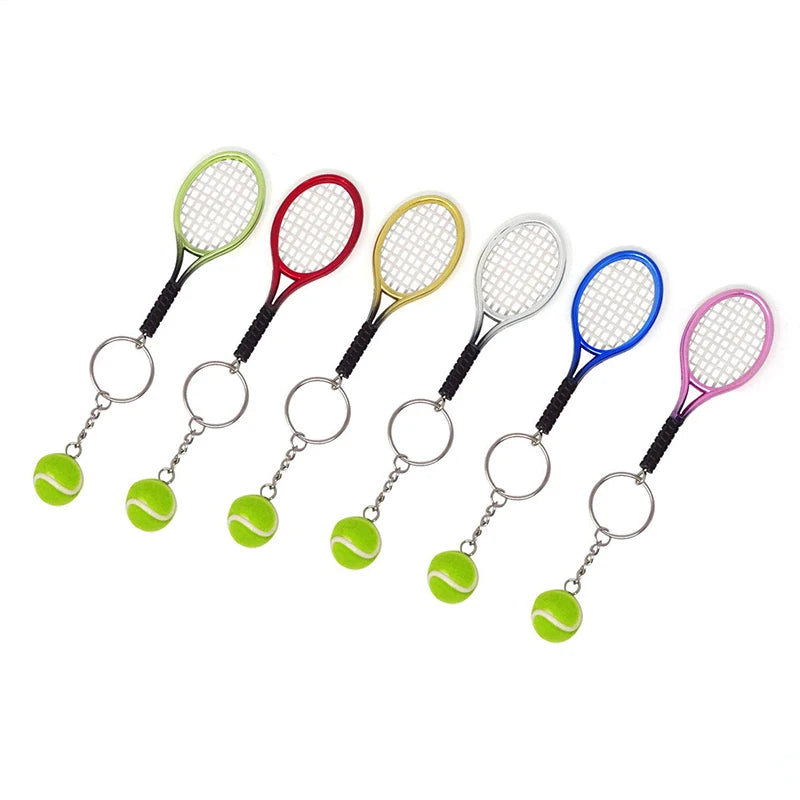 Wholesale Tennis Ball Racket Keychain Sports Key Ring for Club Gift Tournament Souvenir