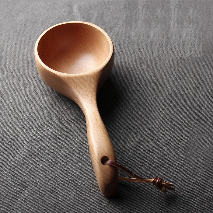 Japanese-style Natural Teak Wood Spoon & Ladle Set Hand Grip Design Creative Kitchen Utensil