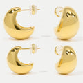 Best Selling Brass Gold Plated Ear Studs Metal Teardrop Gold Bean Earrings for Women Custom Jewelry Gift