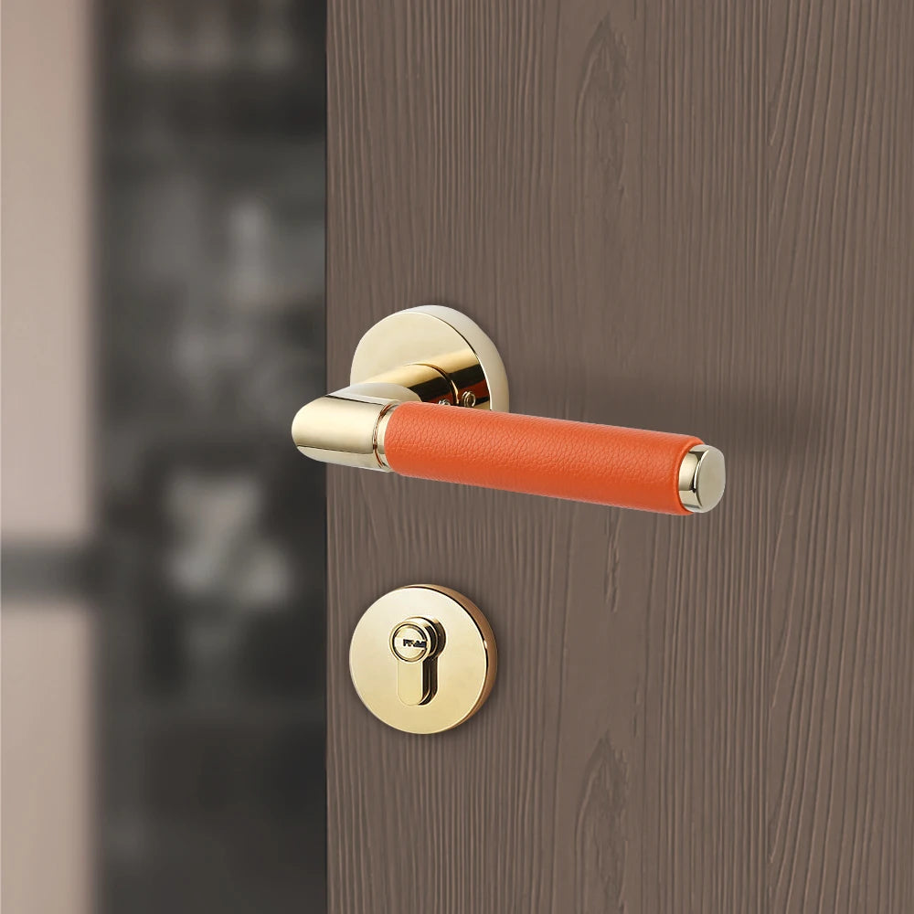 Filta Modern Premium Leather Door Handles Zinc Alloy Interior Door Locks Handle for Wholesale