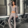 2022 Autumn OEM Custom Solid Plain Women's Long Sleeve Sweatshirt Sets Oversize Cotton Spring Zip up Hoodie