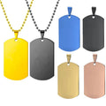 Personalized Design Black Pendant Enamel Pet ID Chain Necklace Engraved Logo Metal Blank Custom Name Stainless Steel Dog Tag