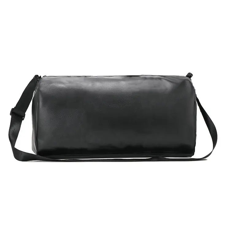 Custom Small Portable Pu Leather Luggage Gym Duffel Waterproof Outdoor Travel Sport Tote Hand Shoulder  Bag for Men Women