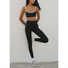 High Quality Workout Sets for Women Fitness Tracksuit Woman Sportswear Clothes 2 Piece Yoga Spaghetti Strap Top and Leggings Set