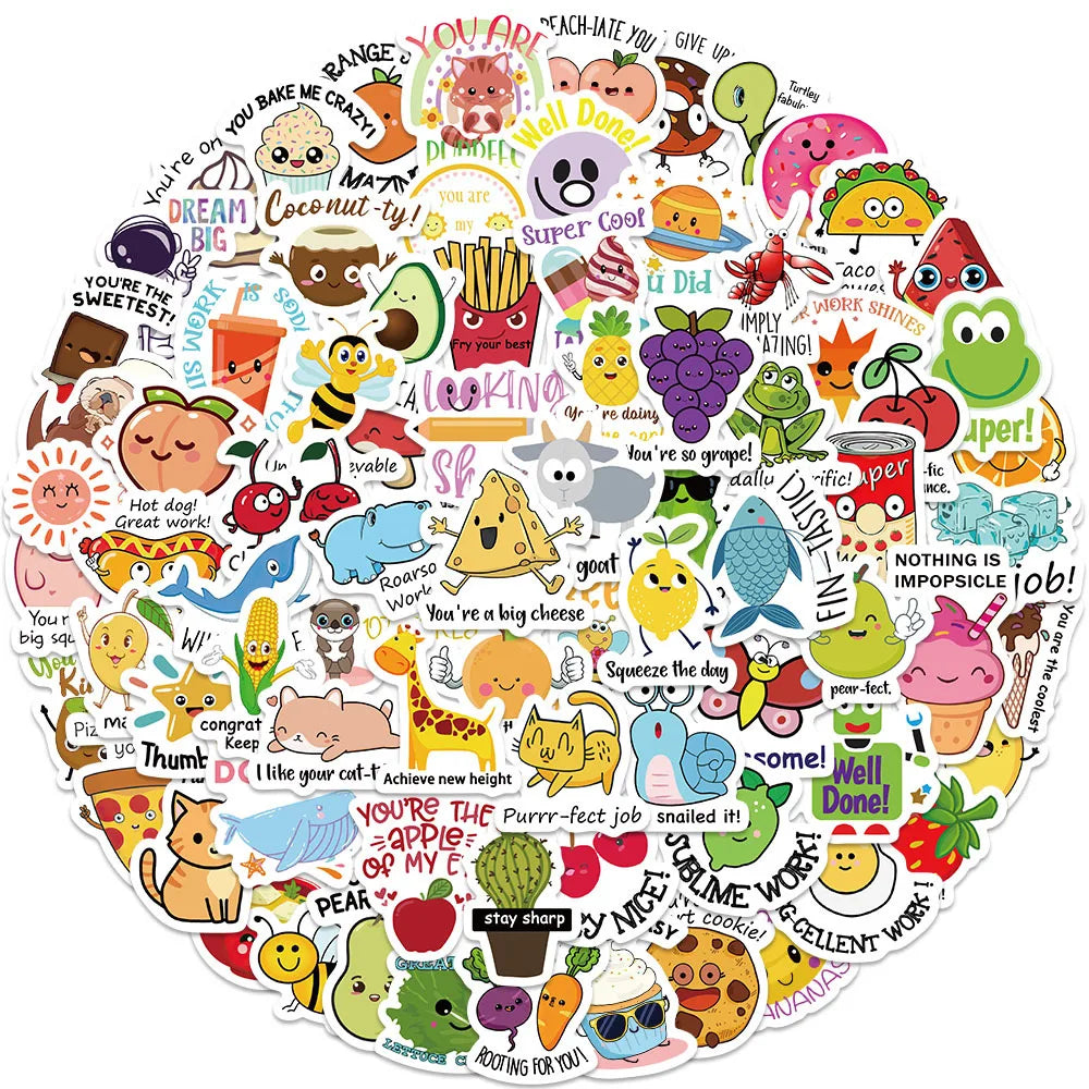 4 Sheets 80~640Pcs DIY Kids Reward Stickers for Book Refrigerator Bedroom Decor Waterproof Cartoon Alphabet Stickers