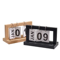 Creative Standing Flip Perpetual Calendar Home Office Decor Desktop Display Accessories Wooden Desk Calendar