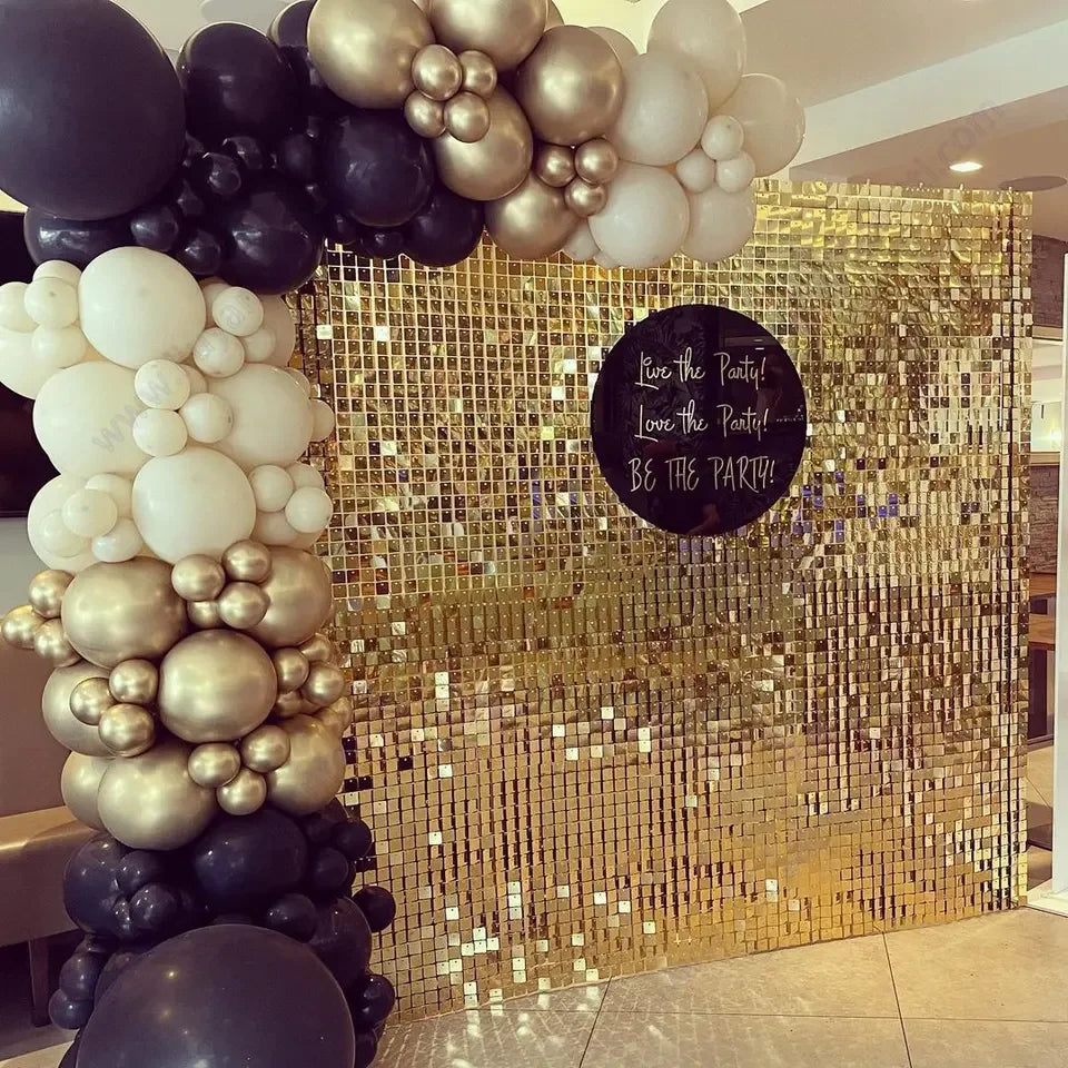 Wedding Party Decoration Shinning square Pieces Shimmer Grid Sequin Panel Background Wall