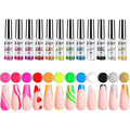12-Color Neon Nail Art Gel Polish Soak-Off Charm for DIY Liner Gel Polish for Nail Painting